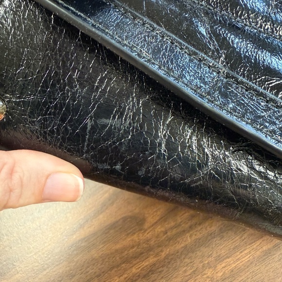 Michael Kors Whitney Large Quilted Crackle Leather Satchel Black - Picture 12 of 13